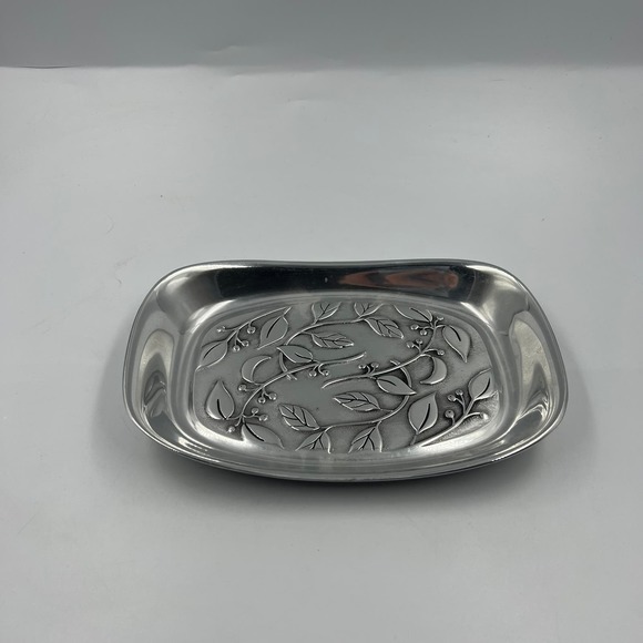 Wilton Armetale Rectangle 3D Etched Design Botanica Bread Serving Platter Tray - Picture 6 of 9